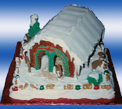 Santa's Reindeer barn Gingerbread House christmas